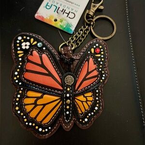 NEW WITH TAGS CHALAHANDBAGS Woven Butterfly Accessory/Change Purse/Key Chain